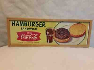 Vintage 1959 Coca Cola HAMBURGER SANDWICH 22â? Cardboard Counter Advertising Sign