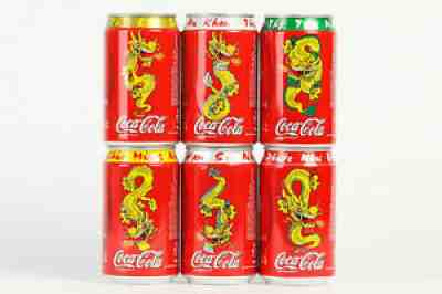 2000 Coca Cola 6 cans set from Vietnam, Year of the Dragon