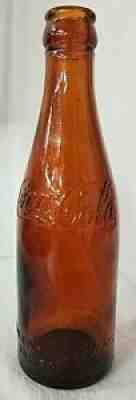 AMBER COCA COLA BOTTLE BRISTOL VIRGINIA SCRIPT COCA COLA AT SHOULDER, STIPPLING