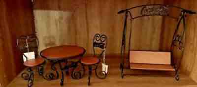 1999 Miniature Barbie Coca Cola Fountain Table, Chairs and Swing