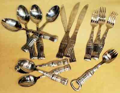 Gibson COCA-COLA Bottle Handle Silverware Flatware Stainless Set of 14 Pcs Coke