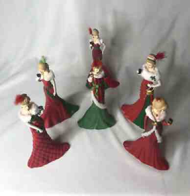 2013 christmas elegance of coca cola hamilton lady figurines lot of 6 rare