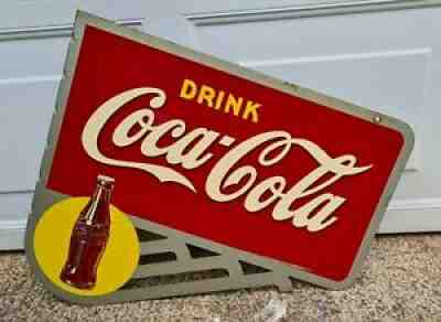 Vintage Drink Coca Cola Double Sided Flange Sign Authentic Original A.A.W 2-2