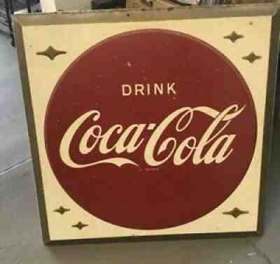 Vintage 1950â??s Coke Coca Cola Tin Sign 36 X36