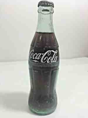 Antique 1959 1960 Coke Coca Cola green glass bottle UNOPENED FULL CocaCola
