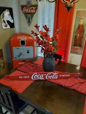 Coca-Cola Advertising Sign Rare 42 In Porcelain Door Push