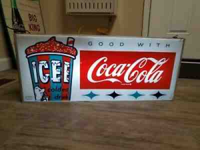 Icee Good With Coca Cola Lighted Sign vintage original 1967 beautiful