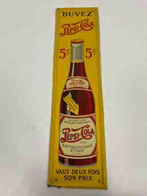 1930'S PEPSI COCA COLA 5 CENTS TIN SIGN ADVERTISING