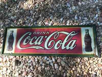 VERY RARE 1931 Large Embossed Coca-Cola Soda Bottle Sign - WOW !!!