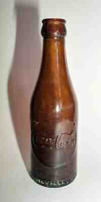 VERY RARE HORSE SHOE ARROW AMBER COCA COLA BOTTLE 1900-1915 ORIGINAL