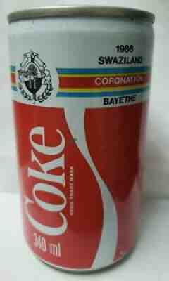 Swaziland Coca Cola Coke Can 1986 Coronation Bayethe Africa Vintage 1980s