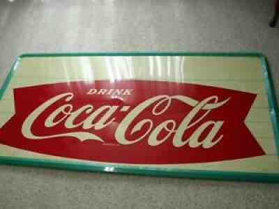 Large Vintage Metal Coca Cola Sign 6' X 3' rare CIRCA. 1960'S Antique