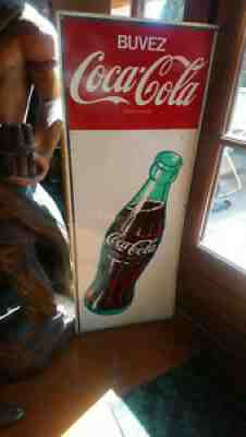 RARE ORIGINAL VINTAGE 50's french COCA COLA Sign 39.3"X 15" (100 CM X40 CM)