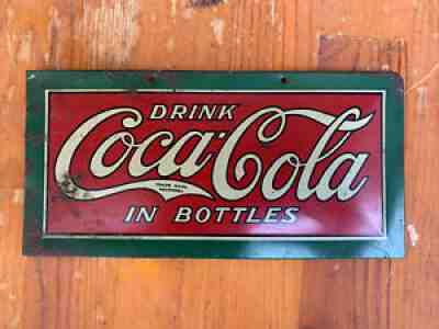 Vintage Coca Cola In Bottles Tin Over Cardboard 1922 Rare Sign