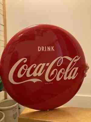 COCA COLA 16" Button Sign NOS Manufactured by Allen Morrison Co 1965
