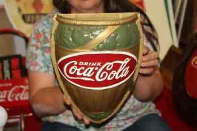 Rare Vintage 1932 Coca Cola Floral Wall Flower Box Soda Pop Embossed Sign