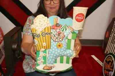 Rare Vintage 1963 Coca Cola Coke Popcorn Clown Soda Pop Corn 18" Embossed Sign
