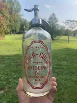 Coca-Cola Bottling Co Seltzer Bottle Montgomery, Alabama Rare