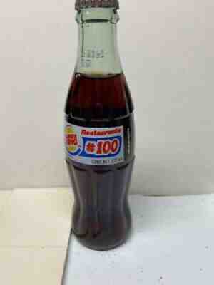2000 237ML COCA-COLA BOTTLE CELEBRATING 100Th BURGER KING MEXICAN LOCATION-NM