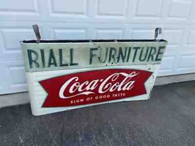 Vintage Painted Double Sided Coca Cola Advertisement Sled Sign- Fish Tail 1960