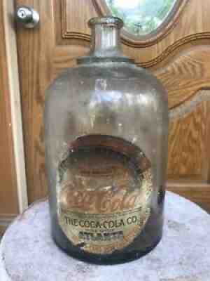 Coca Cola syrup one gallon jug Atlanta Warning 6 languages. Hardened residue