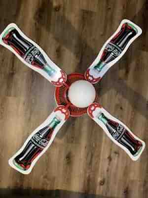 Coca Cola Ceiling Fan 1997 Original White Light Globe & 4 Blades Model # CD-5201