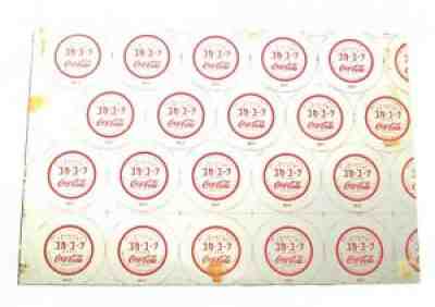 VINTAGE UNCUT COCA-COLA COKE JAPAN BOTTLE CAP METAL SHEET - 190 ML