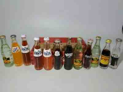 Vintage Miniature Coca Cola Wood Crate With 12-3" Bottles RARE