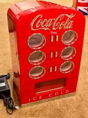 COCA-COLA Retro Mini Cooler Fridge Vending Machine DR-1C - Holds 12 Coke Cans!