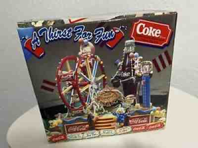 Vintage Enesco Coca Cola A Thirst For Fun Multi Action Deluxe Musical Fairground