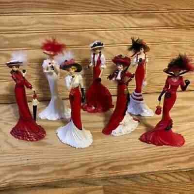 LOT OF 7 Hamilton Collection Figurines Elegance of Coca-Cola Excellent Condition