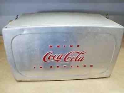Clean 1950'S Aluminum Coca Cola Cooler - Bottle Opener Handles, Tray, Drain Hose