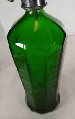 VINTAGE Coca Cola Seltzer Bottle Emerald Green Winona Minnesota COLA WATER SODA