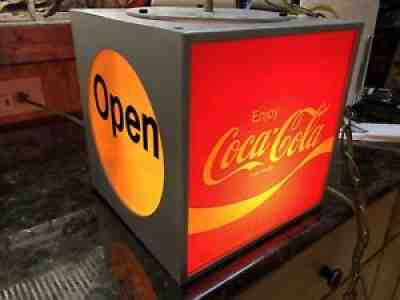 Rare Coca Cola Hanging Aisle Cube Light Vintage Open Sign Coca-Colaï¿¼