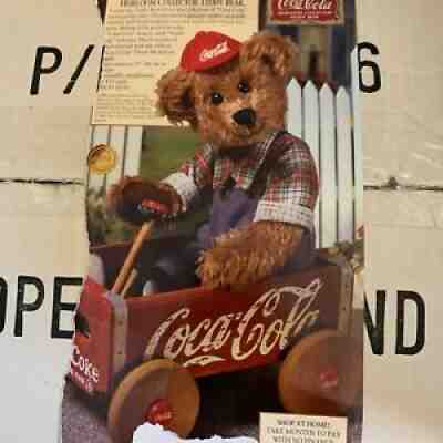 Cubby Bear & Wagon Vintage Coca Cola Franklin Mint Heirloom Collectible NEW