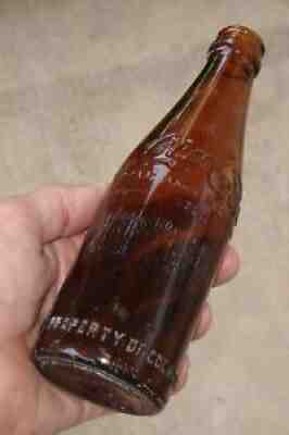 Amber Straight Sided Coca-Cola Coke Bottle - Rockwood, TN