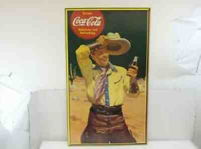 Coca Cola Cowboy Cardboard Advertising Sign
