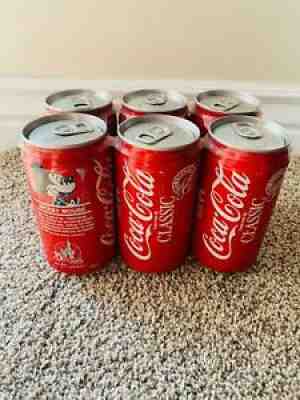 1986 Unopened 6 PK Top Coca-Cola Mickey Mouse Disney World 15 Years Aluminum Can