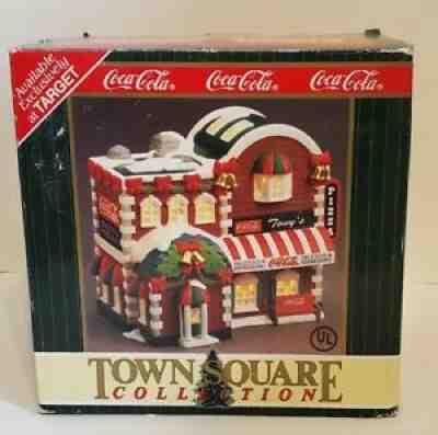 New 1997 Coca Cola Town Square Tony's Pizza House Christmas Village Building