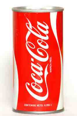 1980's Coca Cola can from Venezuela, P.V.P. Bs. 1,00