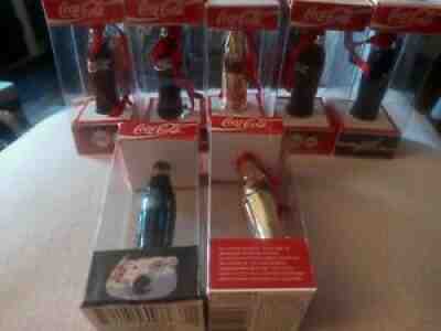 Lot Of Seven Vintage Coca-Cola Miniature Contour Bottles Ornaments