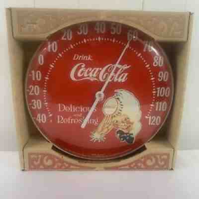 Vintage SPRITE BOY Coca Cola Thermometer 12 Inch Original Ohio Jumbo Dial TCA