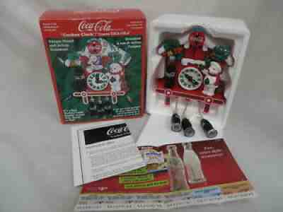 1998 COCA-COLA CUCKOO CLOCK ORNAMENT WALL CLOCK NEW IN BOX FREE SHIPPING