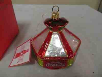 POLONAISE COCA COLA TIFFANY LAMP CHRISTMAS ORNAMENT KURT ADLER NEW IN BOX