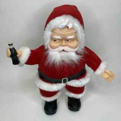 Vintage Rich's Coca Cola Santa Plush w/ Bottle Dakin 1988 Rubber Face Atlanta #1