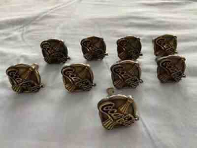 9 Vintage Coca Cola Brass Cabinet Drawer Pulls