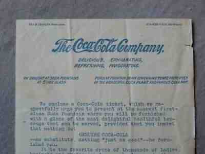 Coca-Cola Company advertising letter, 1892-1914, vintage antique marketing
