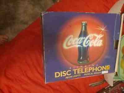 BRAND NEW 1995 COCA COLA DISC TELEPHONE Blinking Neon Musical Coke Vintage