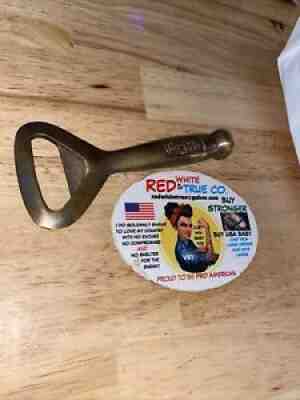 Coca Cola Brass Ice Breaker Bottle Opener COKE Patina Bronze Rub Solid Metal NR