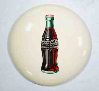 Vintage 1950s Coca Cola COKE 24â? White Button Sign Bottle Enamel Metal #1